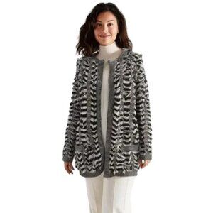 Black and White Fringe Sweater Endless Rose M/L NWT